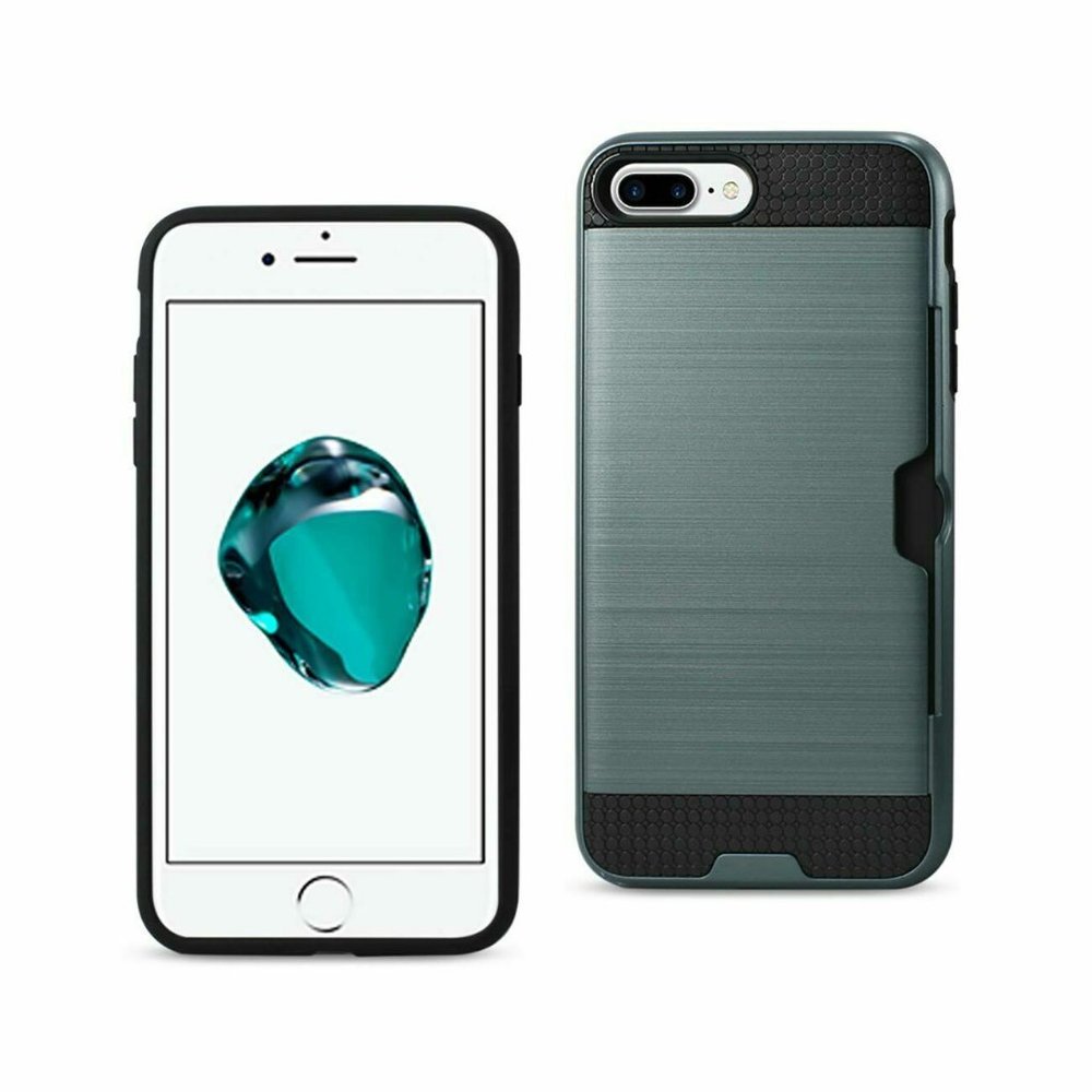 Reiko Iphone 8/ 7 Slim Armor Hybrid Case With Card Holder In Navy